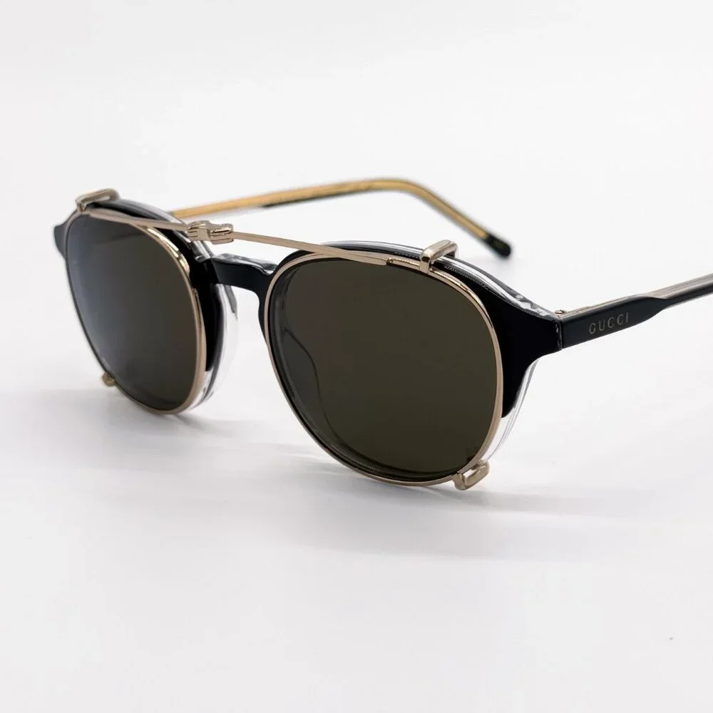 NEW GUCCI SUNGLASSES MEN ROUND BLACK GUCCI GG1212S 002